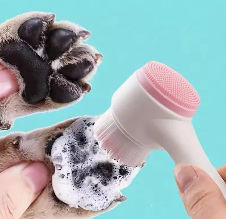 Nettoyeur de Pattes 2-en-1 en Silicone – Brosse de Massage pour Chien et Chat