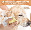 Brosse de bain 2-en-1 avec distributeur de shampoing – Silicone souple