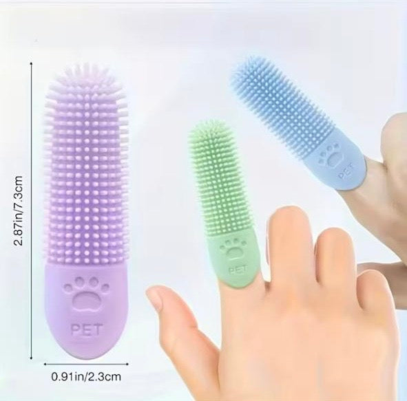 Brosse à Dents à Doigt en Silicone 360° – Chiens et Chats  Prix conseillé : 12,90€ l’unité, ou 19,90€ le lot de 2