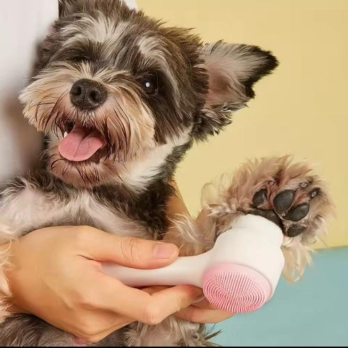 Nettoyeur de Pattes 2-en-1 en Silicone – Brosse de Massage pour Chien et Chat